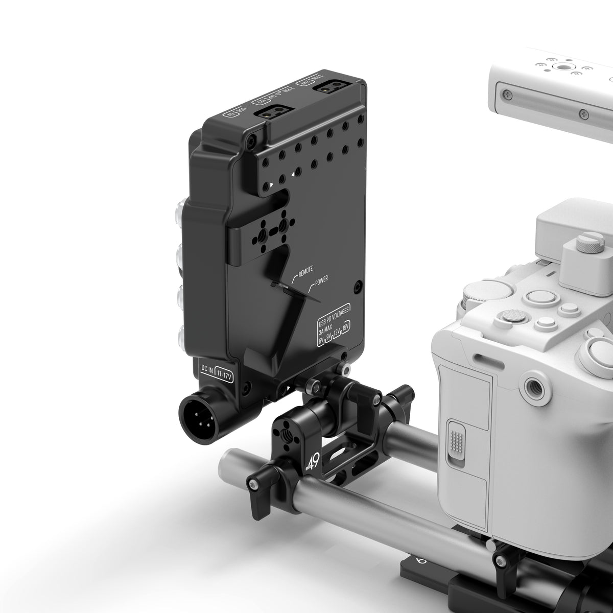 Power Distribution Box DB-15 (Sony FX5, Gold Mount, Rod Mounted)