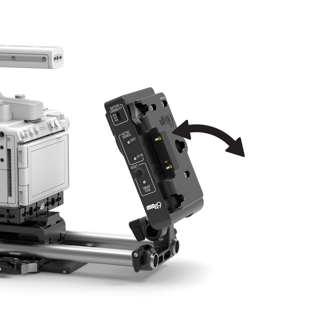 Power Distribution Box DB-15 (Sony FX5, Gold Mount, Rod Mounted)