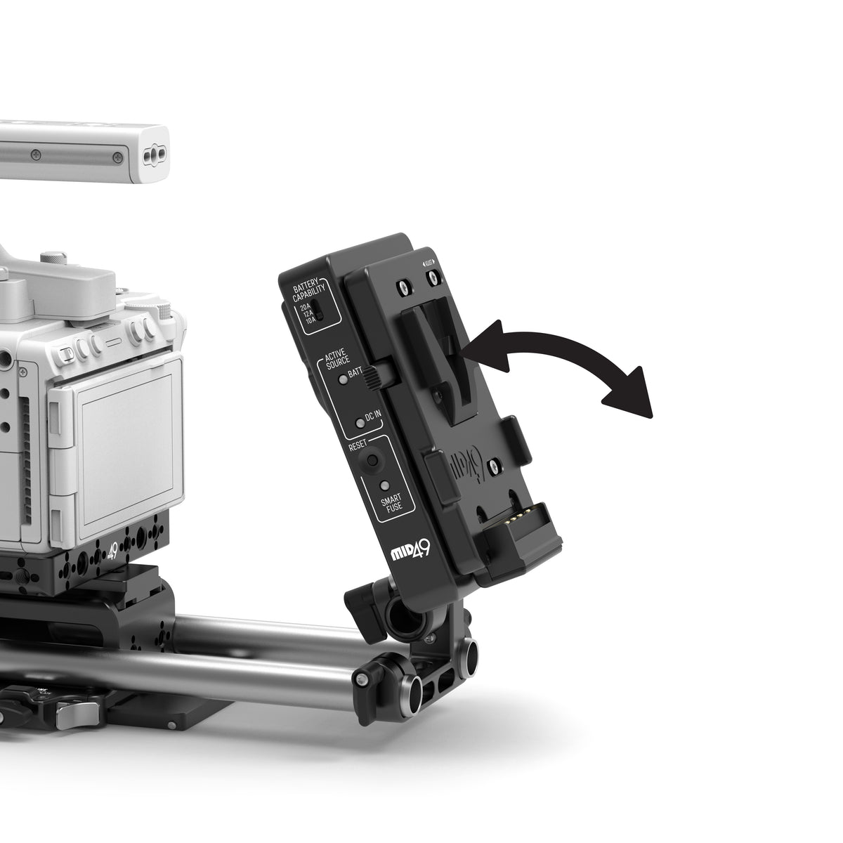 Power Distribution Box DB-15 (Sony FX5, V-Mount, Rod Mounted)