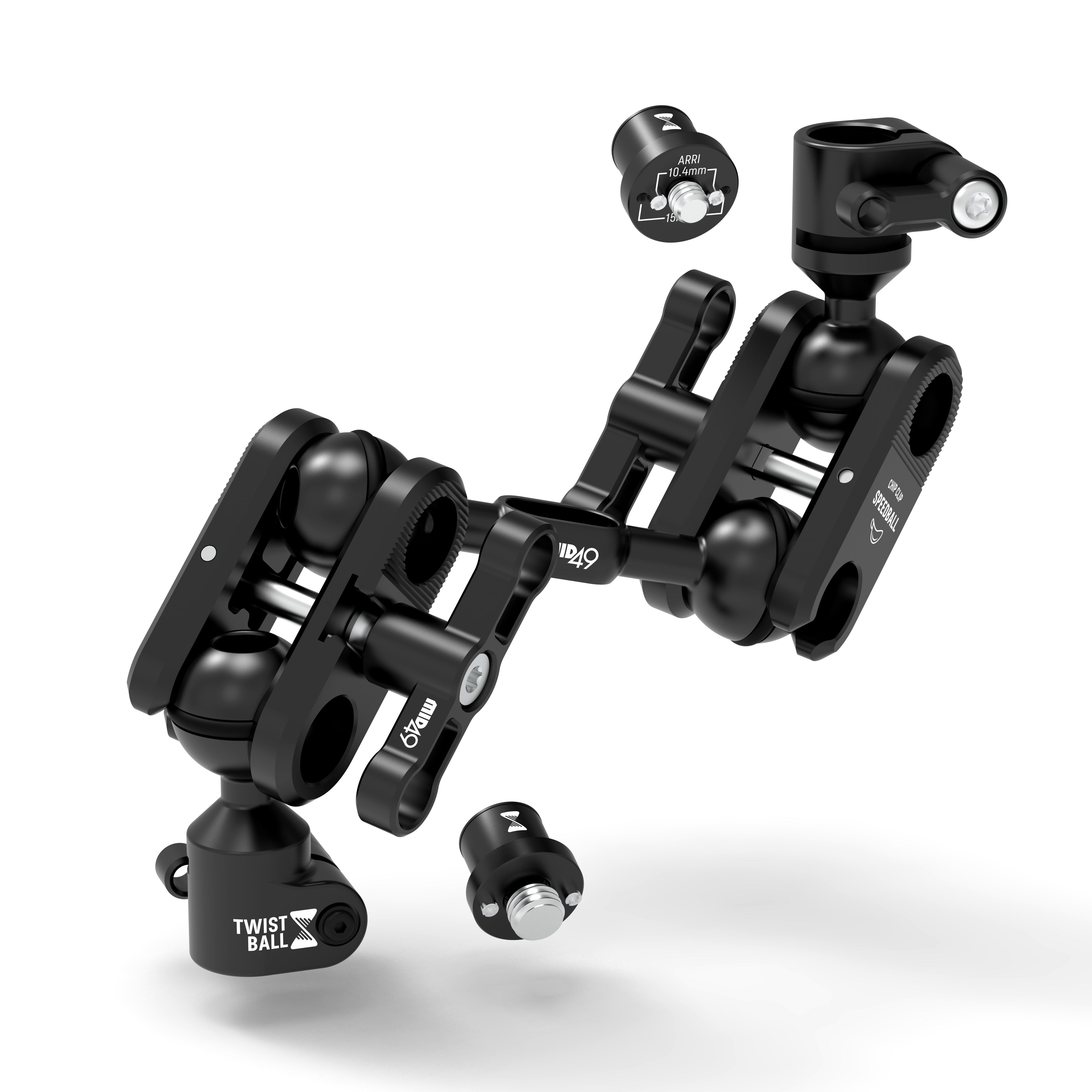 TWIST Ball Monitor Arm 3 Inch with ARRI 1/4-20 + ARRI 3/8-16 Spuds