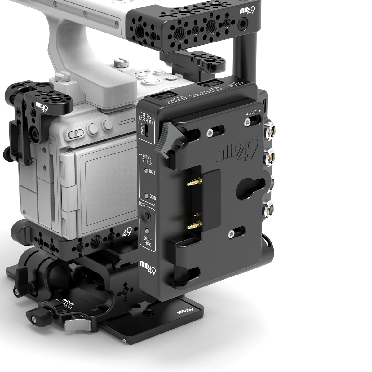Power Distribution Box DB-15 (Sony FX5, Gold Mount, Cage Mounted)