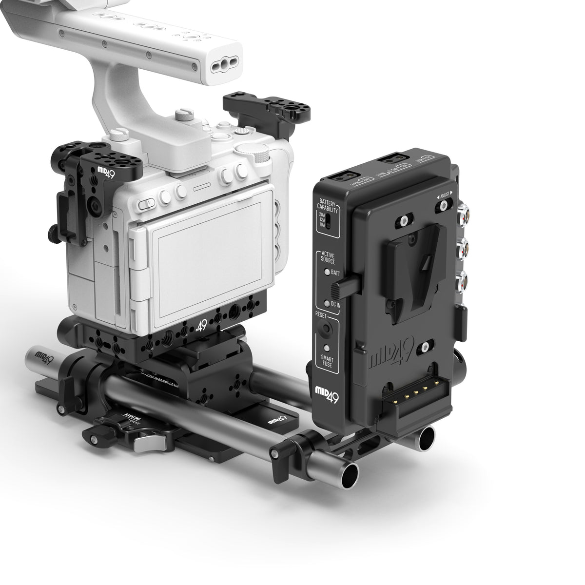 Power Distribution Box DB-15 (Sony FX5, V-Mount, Rod Mounted)
