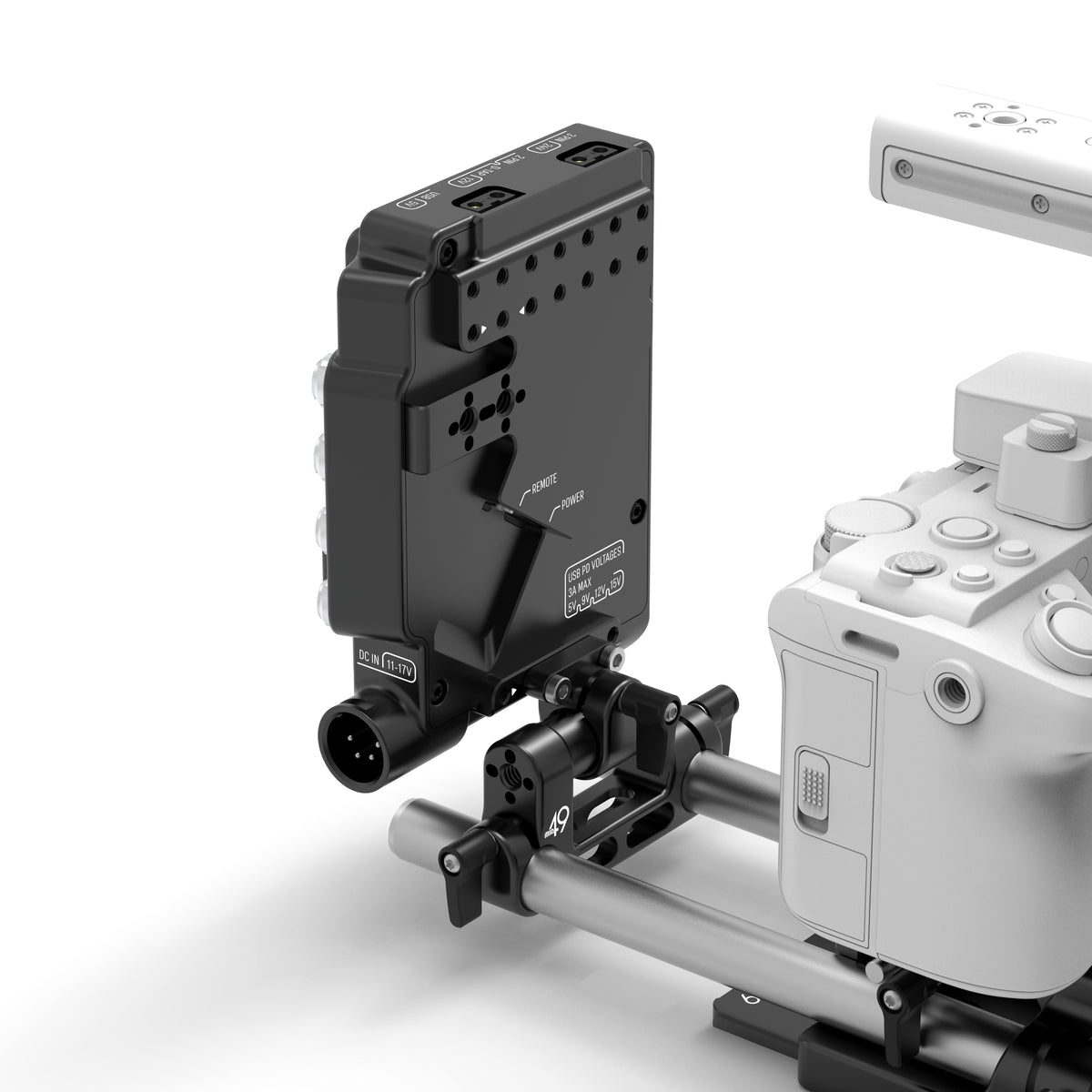 Power Distribution Box DB-15 (Sony FX5, V-Mount, Rod Mounted)
