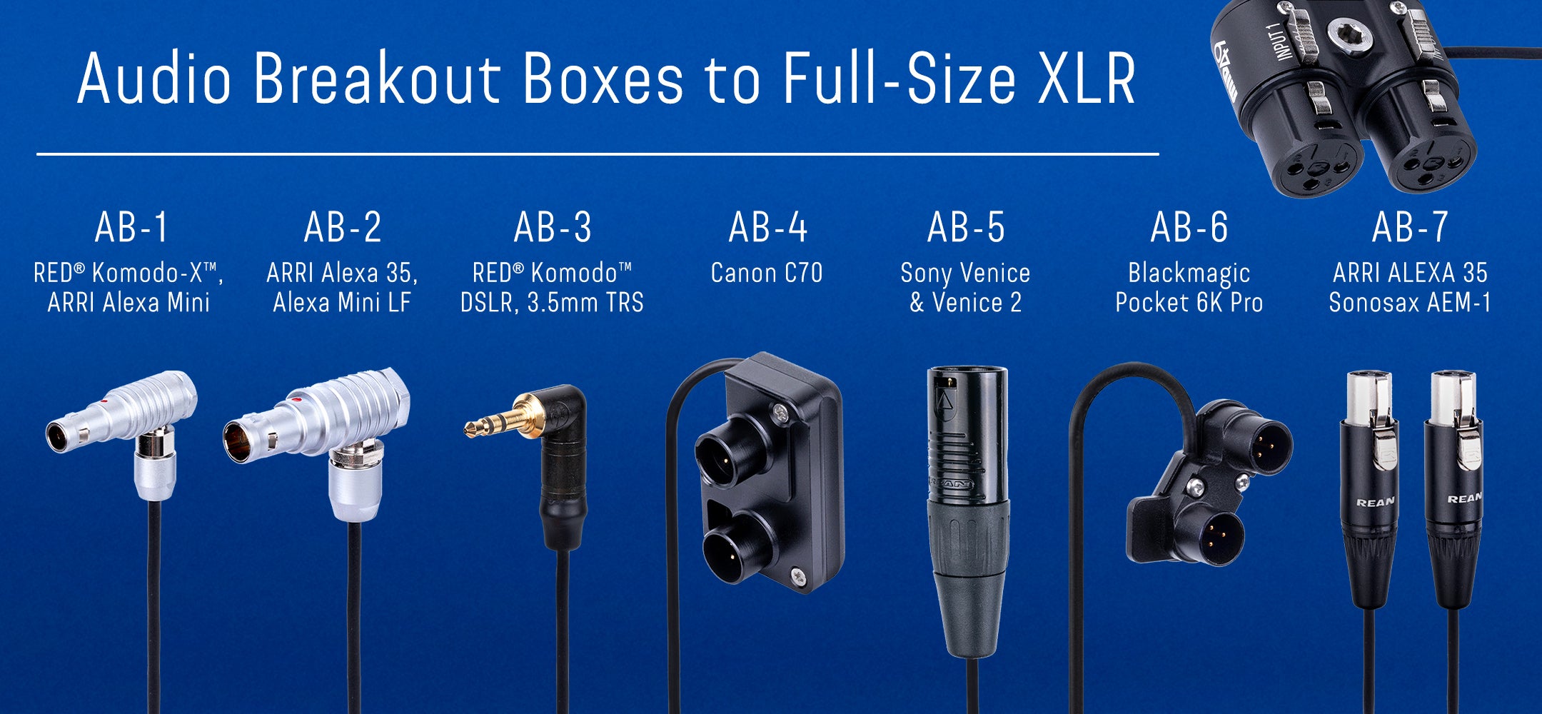 XLR adapters for nearly every camera!